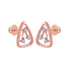 14k (585) Rose Gold and Diamond Stud Earrings for Women