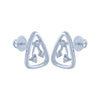 14k (585) White Gold and Diamond Stud Earrings for Women