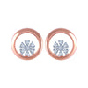 14KT (585) Rose Gold and Diamond Stud Earrings for Women