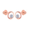 14KT (585) Rose Gold and Diamond Stud Earrings for Women