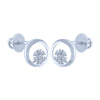 14KT (585) White Gold and Diamond Stud Earrings for Women