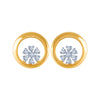 14KT (585) Yellow Gold and Diamond Stud Earrings for Women