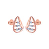 14k (585) Rose Gold and Diamond Stud Earrings for Women