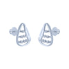 14k (585) White Gold and Diamond Stud Earrings for Women