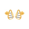 14k (585) Yellow Gold and Diamond Stud Earrings for Women