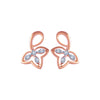 14k (585) Rose Gold and Diamond Stud Earrings for Women