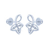 14k (585) White Gold and Diamond Stud Earrings for Women