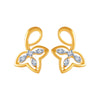 14k (585) Yellow Gold and Diamond Stud Earrings for Women