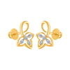 14k (585) Yellow Gold and Diamond Stud Earrings for Women