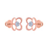 14k (585) Rose Gold and Diamond Stud Earrings for Women