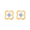 14k (585) Yellow Gold and Diamond Stud Earrings for Women