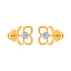 14k (585) Yellow Gold and Diamond Stud Earrings for Women