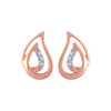 14k (585) Rose Gold and Diamond Stud Earrings for Women