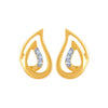 14k (585) Yellow Gold and Diamond Stud Earrings for Women