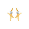 14k (585) Yellow Gold And Diamond Stud Earrings For Women