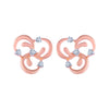 14k (585) Rose Gold and Diamond Stud Earrings for Women