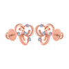 14k (585) Rose Gold and Diamond Stud Earrings for Women