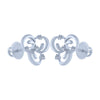 14k (585) White Gold and Diamond Stud Earrings for Women