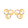 14k (585) Yellow Gold and Diamond Stud Earrings for Women