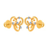 14k (585) Yellow Gold and Diamond Stud Earrings for Women