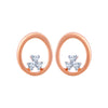 14k (585) Rose Gold and Diamond Stud Earrings for Women