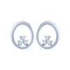 14k (585) White Gold and Diamond Stud Earrings for Women