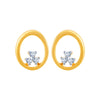 14k (585) Yellow Gold and Diamond Stud Earrings for Women