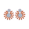 14k (585) Rose Gold and Diamond Stud Earrings for Women