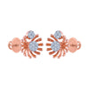 14k (585) Rose Gold and Diamond Stud Earrings for Women