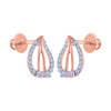 14k (585) Rose Gold and Diamond Stud Earrings for Women