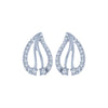 14k (585) White Gold and Diamond Stud Earrings for Women