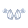 14k (585) White Gold and Diamond Stud Earrings for Women