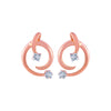 14k (585) Rose Gold and Diamond Stud Earrings for Women