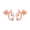 14k (585) Rose Gold and Diamond Stud Earrings for Women