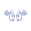 14k (585) White Gold and Diamond Stud Earrings for Women