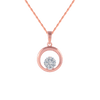 14KT (585) Rose Gold and Diamond Pendant for Women