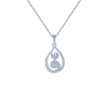 14KT (585) White Gold and Diamond Pendant for Women