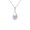 14KT (585) White Gold and Diamond Pendant for Women