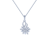 14KT (585) White Gold and Diamond Pendant for Women