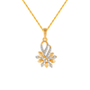 14KT (585) Yellow Gold and Diamond Pendant for Women