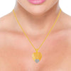 14k Gold Heart Shaped Pendant With Criss Cross And Diamond Details