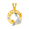 14k Gold Stunning Pendant With Diamond Design