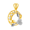 14k Gold Stunning Pendant With Diamond Design