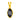 14k Gold Leaf Shaped Black Pendant