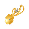 14k Floral-shaped Gold Pendant With Diamond Stud