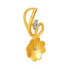 14k Floral-shaped Gold Pendant With Diamond Stud