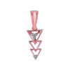 14k Rose Gold Pendant With 3 Small Inverted Triangles And Diamond Highlights