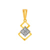 14k Gold Pendant With Overlapping Squares And Diamond Detail