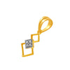 14k Gold Pendant With Overlapping Squares And Diamond Detail