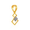 14k Gold Pendant With Overlapping Squares And Diamond Detail